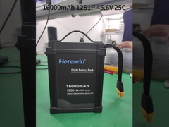 여기 16000mAh 12S 45.6V 25C 리포 스마트 UAV 드론 배터리