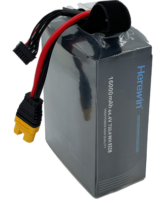 25C 패치 셀 리포 소프트 팩 드론 배터리 헤리윈 12S 44.4V 16Ah
