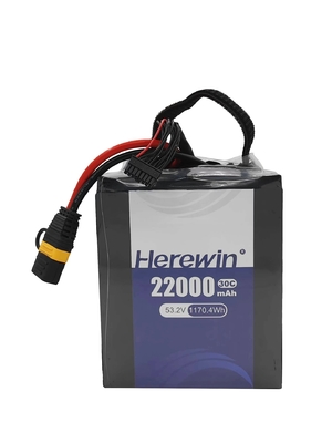 소프트팩 UAV 드론 배터리 53.2V 헤리윈 14S 22000MAH AI 항공기 드론 LFP LIPO 농업 배터리
