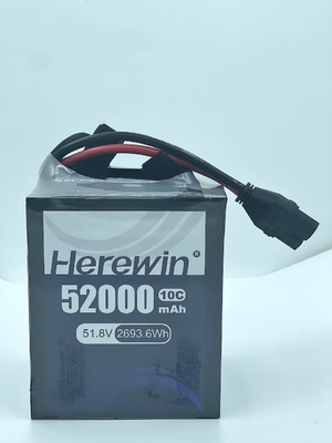 소프트팩 UAV 드론 배터리 51.8V 헤리윈 14S 52000MAH AI 항공기 농업 드론 LFP LIPO 배터리