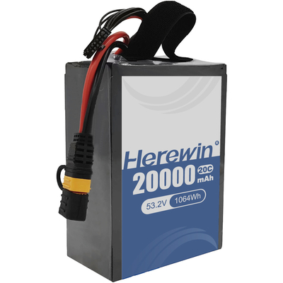 UAV 빠른 충전 및 Herewin 반 고체 상태 배터리 14S 53.2V 20000mAh로 오래 지속되는 내구성