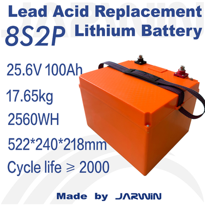 컴팩트하고 가벼운 25.6V 100Ah LiFePO4 배터리