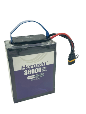 스마트 소프트 포지 가방 드론 스프레이어 농업용 스마트 리?? 배터리 스프레이 36000mAh 용량 Herewin 14S1P 51.8V 36Ah 5C